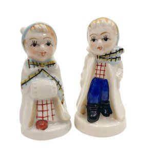 Vtg Salt Pepper Shaker Boy Girl Couple Japan Figurine Cake Topper Anniversary